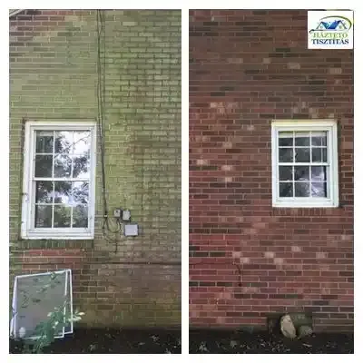 Homlokzat tisztitas elotte es utana