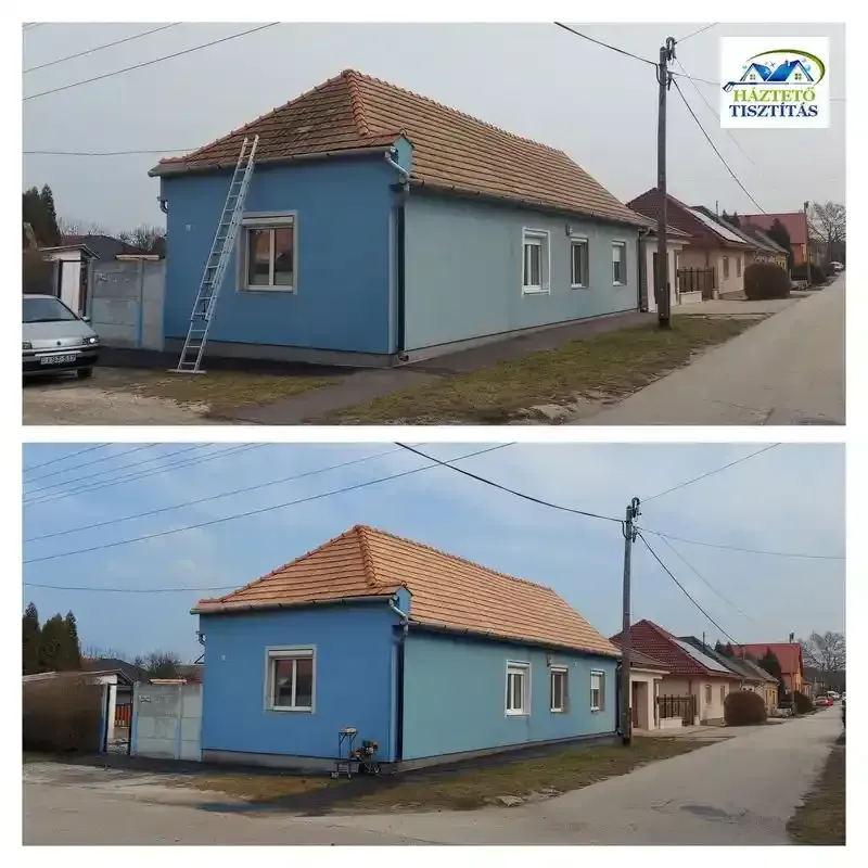 Tetőmosás Tatabányán előtte és utána